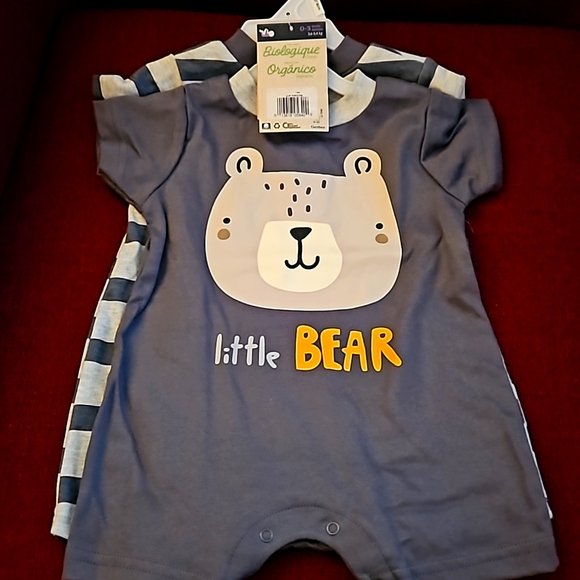 Organic Gerber Onsie Set Bear & Stripes - Picture 1 of 2